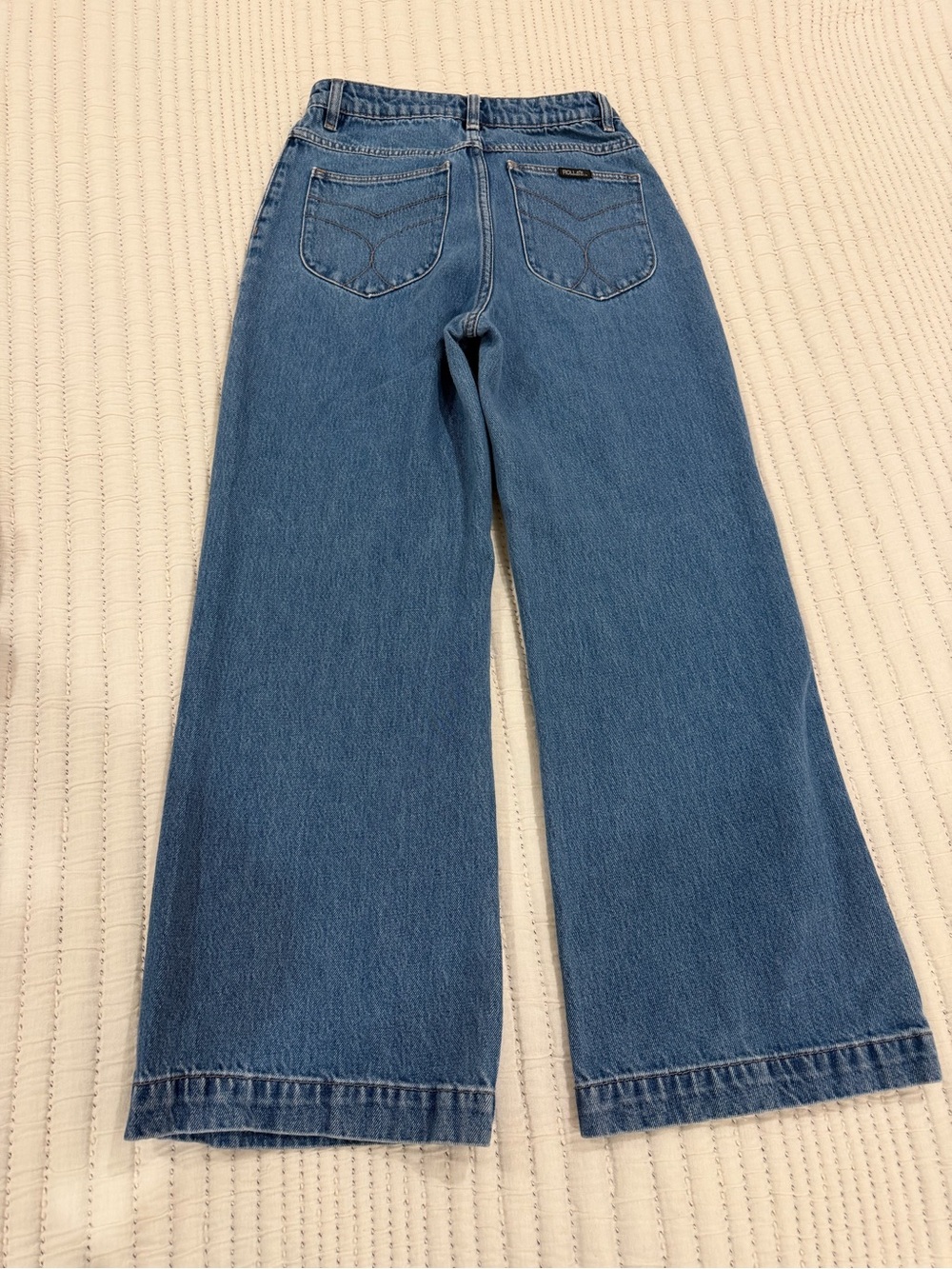 Rolla’s Sailor Jean - High-Rise Wide Leg Jeans in Ashley Blue - Picture 10 of 11